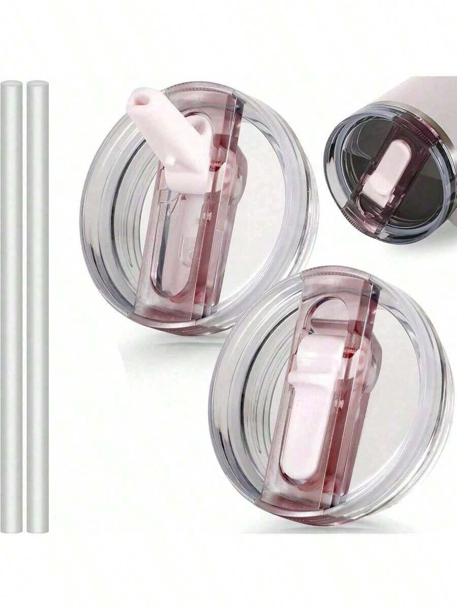 1/2個替換蓋子附吸管翻蓋,40盎司保溫杯防漏可重複使用配件 - 彩色 - 查看 1