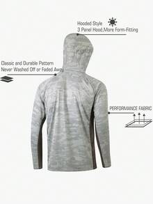 Camisa con capucha de estilo novio para hombres, de alto rendimiento, con gaitera incorporada, diseño geométrico clásico, con tela transpirable y suave para deportes de primavera - Marrón - Ver 2