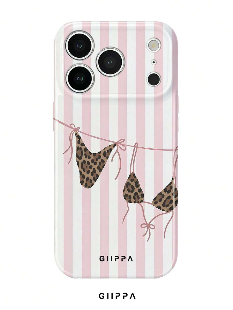 GIIPPA 这款粉白条纹底豹纹比基尼图案手机壳,适用于 17 Pro Max,也兼容 16 Pro Max、15 Pro Max和14 Pro Max。韩版时尚趣味手机壳,也适用于11/12/13/14/15/16 Pro Max Plus。优雅的设计男女皆宜,是圣诞节、情人节、复活节、婚礼季和生日送给女友的理想礼物。 - 彩色 - 查看 1