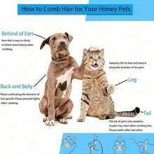 1 pieza Cepillo autolimpiante para mascotas, herramienta de desensedado con un solo botón para gatos y perros, diseñado para el aseo de mascotas con función de autolimpieza, púas redondeadas para un cepillado suave, elimina eficazmente el pelaje interior - Rosa - Ver 10