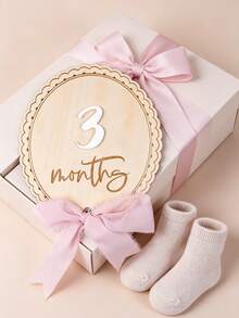 Wooden Double-Sided Interchangeable Milestone Card Set, Ribbon Double-Sided Baby Monthly Milestone, Replaceable 1-12 Months Numbers, Monthly Milestone Wooden Disc, Baby Milestone Round Disc, Milestone Sign, Baby Monthly Star Milestone Marker, Wooden Baby Milestone Sign, Monthly Milestone Wooden Round Disc, Baby Milestone Round Disc, Suitable For New Parents And Baby Shower, Gift For Expectant Mothers, Welcome Baby Gift, Newborn Welcome Sign - Multicolor - View 12
