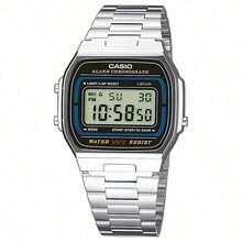 Casio 經典類比石英手錶 防水休閒日常商務時尚優雅情侶禮品錶 A158WEA-9 A164WA-1 A178WA-1A - 黑色,藍色和白色 - 查看 7