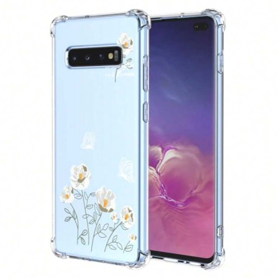 Case For, Transparent Case With Aesthetic Butterfly And Flower Designs, Anti-Yellow Soft Silicone Slim Anti-Shock Anti-Scratch TPU Bumper Case - 三星 Galaxy S10 Plus - 查看 1