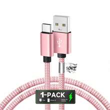 3pcs/Set USB-C Data Cable (10ft/6ft/3.3ft) USB To USB-C Charging Cord, Fast Charging Type-C Braided Cable Compatible With Galaxy S25 S24 S23 S22 S21 S20 A25 A54 A15 A14, Note, Flip, Pixel, Moto And More - Multicolor - View 20