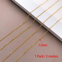 2公尺 真18K鍍金電纜鏈 1.3/1.4/1.5/2mm 扁橢圓形珠寶鏈條 大宗鏈條 用於DIY手鍊項鍊珠寶製作 - 金色 - 查看 11