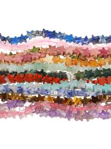 Small Star Shape Natural Gem Agates Beads 6mm Quartz Crystal Stone Star Beads For Jewelry Making Bracelet Diy Necklace Earrings - Multicolor - View 6
