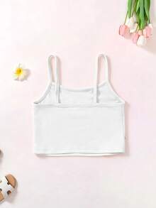 3pcs/Set Young Girls Casual Short Sleeve Shirt, Cami, Sports Shorts Summer Outfit - Multicolor - View 4
