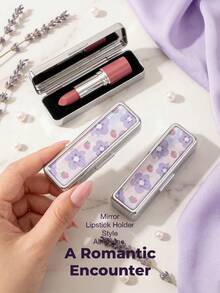 1 PC Silver-Plated Rectangular Lipstick Organiser With Make-Up Mirror – Mini Make-Up Mirror, Multi-Functional Storage Box (Classic Patterned Lipstick Organiser With Mirror; Doubles As A Jewellery Box And Jewellery Organiser - Multicolor - View 22