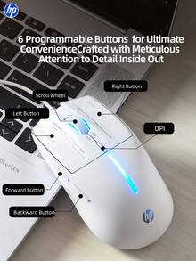HP M100 有线迷你 USB 鼠标，紧凑型光学电脑鼠标，适用于办公和商务场合，符合人体工程学设计，游戏级体验，亲肤材质，握感舒适，便携式有线鼠标，适用于笔记本电脑和台式机，即插即用，兼容 Windows 和 iOS 系统。 - 查看 6