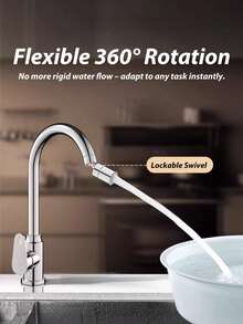 2-In-1 Water Mode Faucet With Spray & Bubble Options - Durable Plastic, 360-Degree Swivel, Anti-Splash Design For Bathroom And Kitchen, Bathroom Faucet|Modern Faucet|Durable Faucet - One Word - View 4