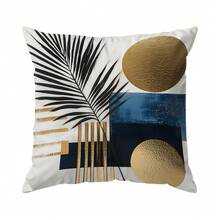 4pcs/Set Geometric Abstract Leaf Pattern Pillow Cover, Single-Sided Printed Cushion Cover, Suitable For Living Room, Bedroom, Home Decor, All Seasons - Multicolor - View 13