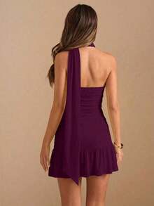 Women Plus Size Sports Dresses - Red Violet - View 3