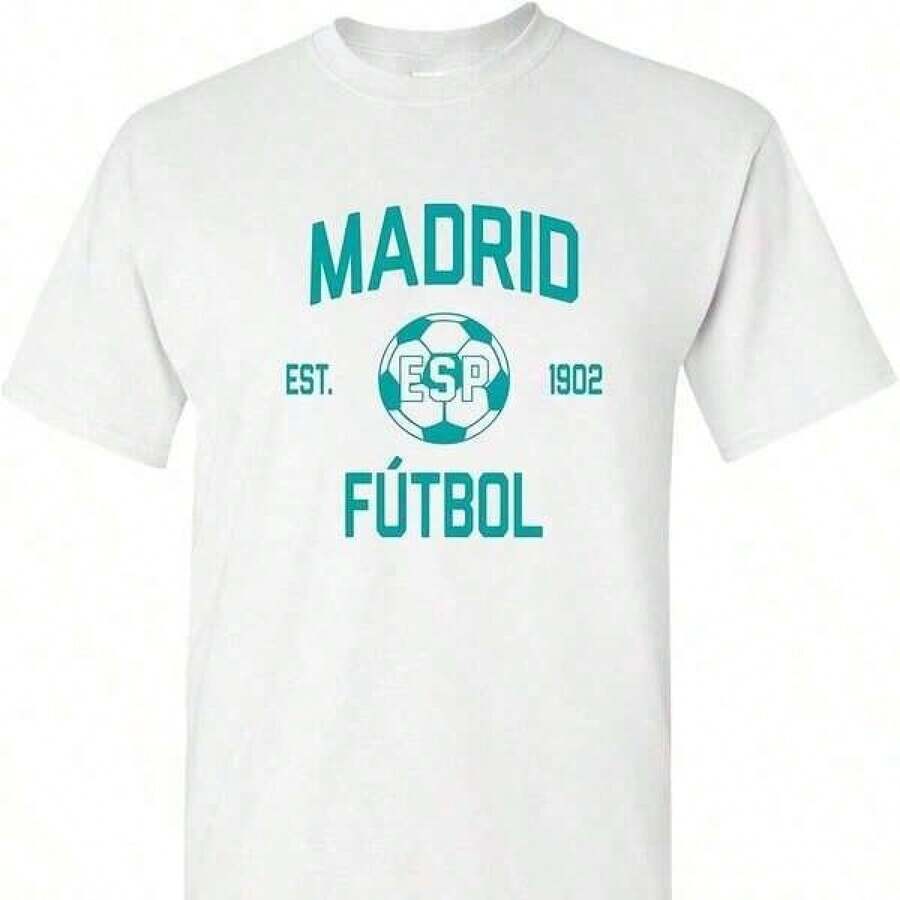 Camiseta Gráfica de la Copa Mundial 2026 para Fanáticos del Fútbol, Algodón, Unisex, Ropa Casual Urbana - Negro - Ver 1