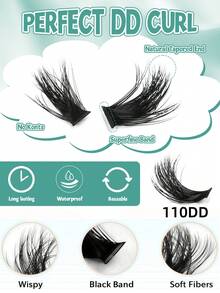 280片裝 110DD 簇裝假睫毛 睫毛接片 DD捲度 10-16mm 豐盈顯眼 DIY 簇裝睫毛 初學者適用 - DD - 查看 4