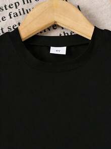 Short-Sleeved T-Shirt With Minimalist Print Of Shamrock,  Face, Checks And Lettering, Suitable For St. Patrick's Day, Spring/Summer, For Toddlers - Green - View 6
