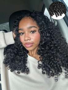 BINF 15A Burmese Curly Human Hair Bundles Raw Vietnamese Unprocessed Burmese Virgin Double Drawn Hair Weave Extensions Deep Water Curly Wave Human Hair 1/3/4 Bundle 3C4A Hair Extension - Natural Black - 查看 2