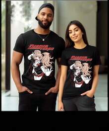 T-shirt Dangan Ronpa 2 Mikan Tsumiki Fille Anime Noir - Noir - Voir 2