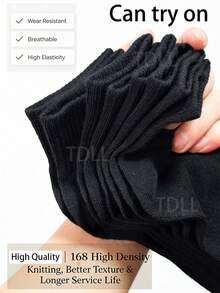 20Pairs Black 5 Pairs10Pairs Summer Casual Couple's Stockings Tennis Socks Sweat Absorbing Breathable For Home Use Tubesocks 168-Needle High Density Knitting Technology - Black - View 2