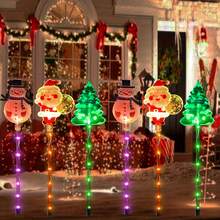 Solar Powered Christmas Decoration Lights Snowman Shaped Yard Lawn Holiday Atmosphere Decor - Solar-powered Elderly - View 6