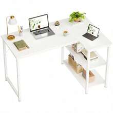 sdfsgfhgAODK game table computer table with shelves study table l-shaped table storage table table width 100 pc table desk desk home office for work simple assemblydsfhgsh - 写真の通り - チェックする 9