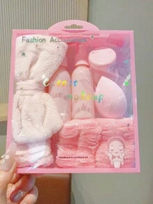 Juego de 7 piezas de accesorios para el cabello de niña, aros para el cabello en forma de nube de esponja, diademas y pasadores de cabello versátiles, aptos para uso diario en otoño/invierno - Multicolor - Ver 10