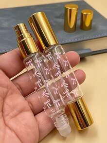 旅行用迷你香水可重複填充噴霧器容器，10ml香水旅行可重複填充，雙頭二合一香水分裝器具備滾珠與噴霧功能，附雛菊與心形印花圖案化妝瓶，香水旅行噴霧分裝器 - 彩色 - View 4
