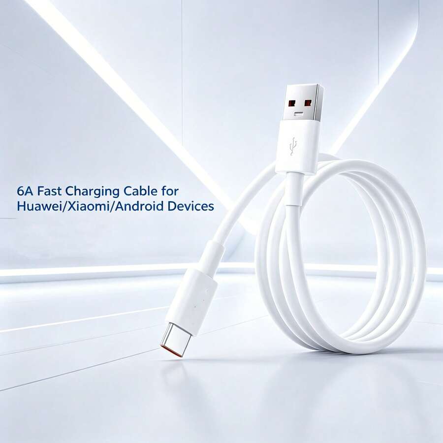 3.3英呎/100公分 USB A 轉 Type C 快充線,高速數據傳輸與充電,相容於 17/16 Pro Max/16 Pro/16 Plus/16/15、手機與筆記型電腦 - 白色 - 查看 1