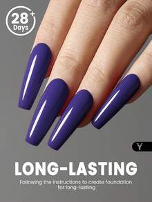 YOKEFELLOW 10ml Blue Gel Nail Polish, Summer Sky Blue Nail Gel, Vacation Nail Art, High Pigment, Soak-Off, UV LED Nail Lamp Curing, Suitable For Nail Salons - AB078 - Grape purple - View 2