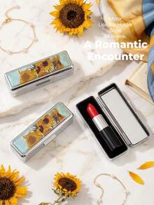 1 PC Silver-Plated Rectangular Lipstick Organiser With Make-Up Mirror – Mini Make-Up Mirror, Multi-Functional Storage Box (Classic Patterned Lipstick Organiser With Mirror; Doubles As A Jewellery Box And Jewellery Organiser - Multicolor - View 36