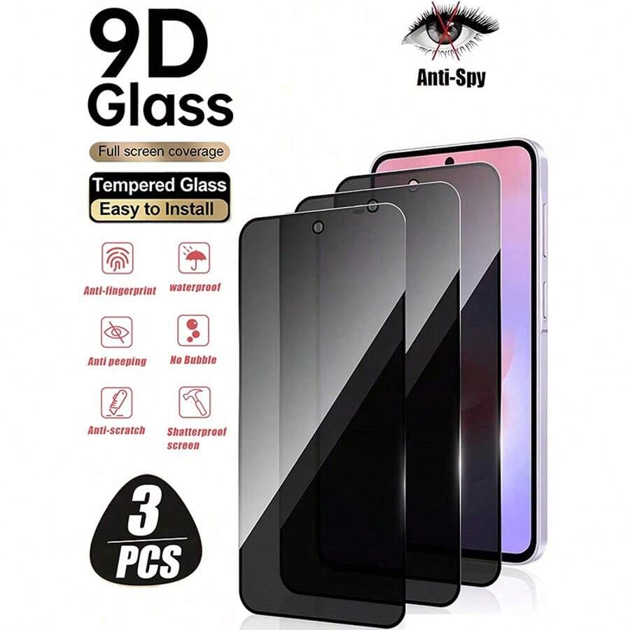 CSDZ 隱私版螢幕保護貼，3 片防窺螢幕保護貼，適用於 iPhone 17、17 Pro、17 Pro Max、16，適用於 VIVO Y3/Y3S 2020/Y7S/Y9S 國內版，適用於 iPhone 13 的螢幕保護貼，隱私保護，適用於 iPhone 12 的螢幕保護貼，手機配件，[國際版而非本地版]
