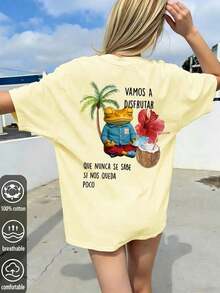 New Arrivals Spring/Summer 2026 Women's: Spring/Summer T-Shirts, Girls' T-Shirts, White Blouses, Women's Spring/Summer Clothing, Printed T-Shirts, Printed Blouses, Cotton Blouses, High-Quality T-Shirts, Blue T-Shirts, Retro Style, Preppy Style, Cute Style, Urban Style, Generation Z, Millennial Style, Y2K, Punk Style, Washed Style, Minimalist Style, Simple Style, Casual Style, Everyday Style, Vacation Style, Fun Prints - 淺黃色 1 - 查看 5