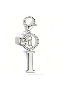 Premium Fashion Silver Metal Heart-Shaped Letter Keychain, A-Z 3D Letter Pendant, Stylish Alloy Keychain, Backpack Charm Car Keychain, Classic Minimalist Keychain For Women's Daily Use, Decorative Accessory, Perfect Gift For Friends, Family, Couples, Girlfriend, Special Occasions, Mother's Day - Multicolor - View 30