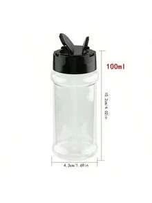 1-12pcs Storage Jars, 3.5oz Leak-Proof Spice Jars With Black Screw Lids, Portable Transparent Airtight Seasoning Containers For Spices, Powders, Chili And Salt, Kitchen Organization, Kitchen Accessories - Multicolor - View 7
