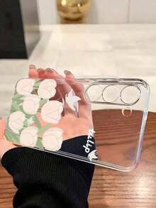 1 Piece Soft Phone Case With Minimalist Tulip And Star Pattern, Compatible With Huawei Honor, , Galaxy A04e/12/A13/A14/A34/A50/A52/A53/A54/S21/S22/S23/S24/S25/S25Ultra/S25FE/S26/S26 PLUS/S26 ULTRA/S26 EDGE, 6A/7A/8A, 12T/13T/15T/15T Pro - 款式 4(1 件) - 查看 3