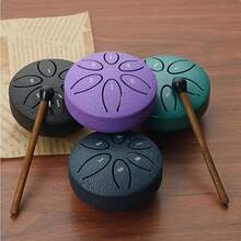 3 Inch 6-Tone Mini Steel Tongue Drum, C Key Handpan Percussion Instrument, Garden Wind Chime Percussion, Includes Drum Mallets And Storage Bag, Great Gift For Music Lovers - Multicolor - View 8