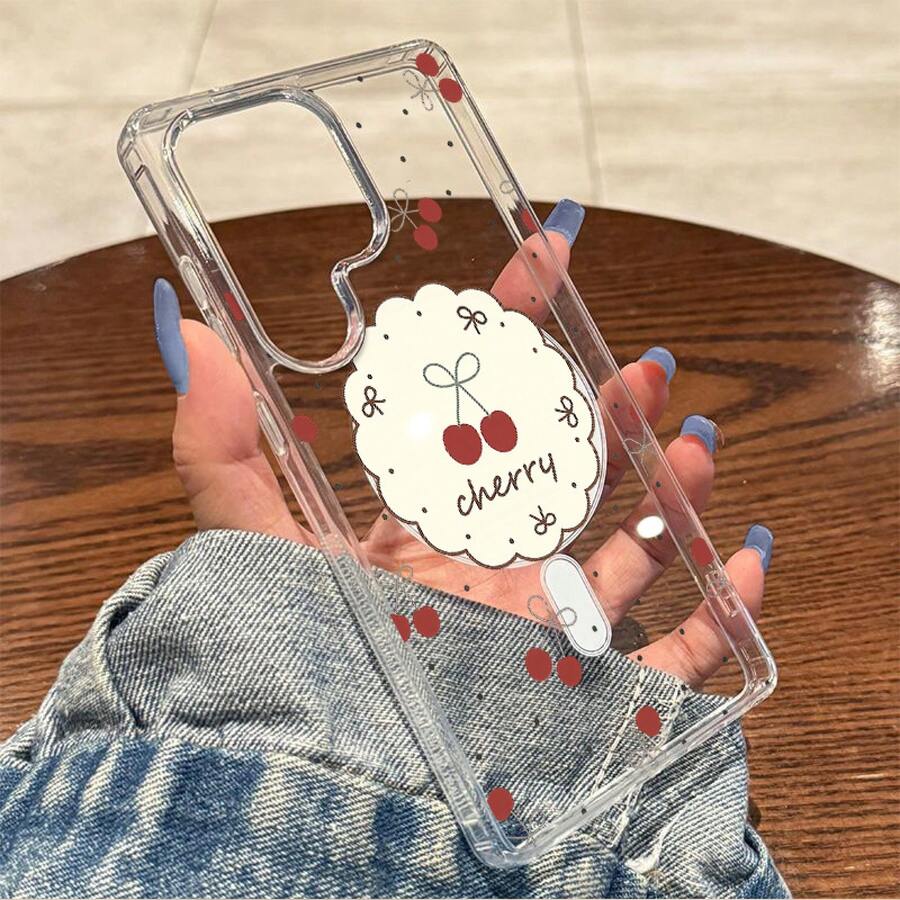Funda Rígida Transparente Antigolpes Sweet Cherry Dot Story con Anillo Magnético, Compatible con Carga Inalámbrica para 17/17PRO/17 Pro Max/17air/16/16 PRO/16 Pro Max/15/15 Pro/15 Pro Max/14/14 PRO/14 Pro Max/13/13 Pro/13 Pro MAX/12/12 Pro/12 Pro Max/11/11 Pro Maxplus, Funda con Fijación Magnética, Funda Rígida para Teléfono - transparente - Ver 1