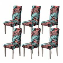 1/2/4/6pcs Printed Chair Covers, Dining Chair Seat Protector, Suitable For Home Or Party, All Season Use - Multicolor - View 13