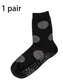 1 Pair Polka Dot Color-Block Pilates Socks, Unisex, Breathable, Non-Skid Grip, Cute For Yoga/Barre/Workouts, Slip-Resistant & Comfortable. - Multicolor - View 12