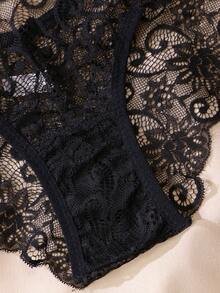 3pcs/Set Women's Low Waist Lace Sexy Thong Panties - Multicolor - View 8