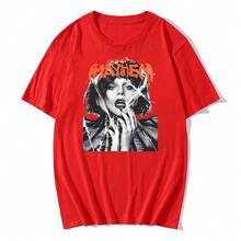 High-Quality Unisex Lady Mayhem T-Shirts, Hip Hop Style Cotton T-Shirts, Retro Aesthetic T-Shirts For Men, New Summer Clothing, Men's T-Shirt, Women's T-Shirt - 紅色 - 查看 5