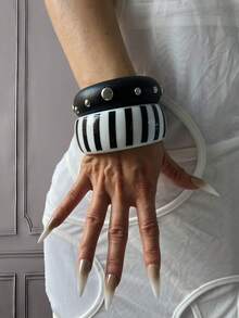 3pcs/Set Charming Resin Wide Chunky Bangle Bracelet Set For Women, Gift For Her - Multicolor - View 14
