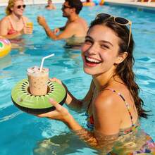 Pool Drink Float, Inflatable Drink Cup Holder, Floating Drink Cup Holder, Pool Party Special Drink Float (Shipped In Random Color And Style) - Blue - View 4