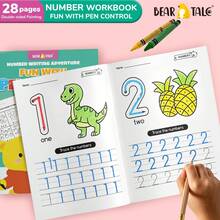 32頁可重複使用幼兒數學練習本，兒童數字描摹練習書，幼兒園加減法練習本，蒙特梭利學習禮物 - 彩色 - 查看 11