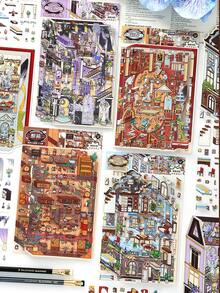 2026 Nouveaux autocollants de paysage 5D 3D, autocollants anti-stress 3D, monde miniature 5D, autocollants de paysage de dessin animé mini, convient pour les fournitures de fête, autocollants anti-stress mini 5D, albums photos de classe d'artisanat scolaire, cahiers d'artisanat DIY parent-enfant - Ensembles - Voir 3