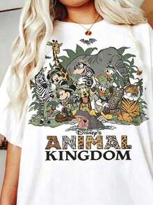 Disney Unisex Loose T-Shirt  Cartoon Animal Kingdom Adventure Wind Printed T-Shirt, Suitable For Daily Wear, Easy To Wear In Summer, Micro-Elastic, Soft Round Neck Casual Daily Shirt, Round Neck Summer Sweatshirt, Both Men And Women, Loose Version, Holiday Gift.--Disneys Disneyland Paris The Magic Kingdom Disneyesque The House Of Mouse Mickey Mouse Empire Modest Summer Outfits Take That T Shirt Summer Coord Tops For Women Summer Summer Clothes Women Summer Clothes Summer Tops Summer Tops Women Summer Co Ord Summer Top Summer Outfits White Top Black Top Holiday Outfits For Women  Tops For Women Summer Holiday Gifts Valentine's Day Gifts Earth Day Gifts Oktoberfest Gifts Summer Bank Holiday Gifts - trắng - Xem 6