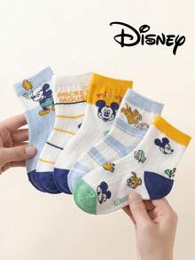 Disney 10/5/1 双正品迪士尼袜子，白色网眼镂空中筒袜，适合夏季穿着。可爱的卡通图案，时尚可爱的白色迪士尼婴儿袜。透气吸汗，休闲百搭，多功能卡通图案袜子，适合婴儿穿着，也是送礼和日常穿着的理想选择。 - 彩色 - 查看 4