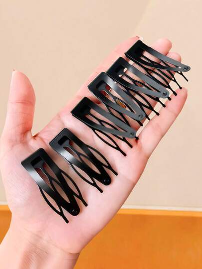 10/20pcs Black Matte Hollow BB Hair Clips Set, Women Minimalist Versatile Bangs/Flyaway Hair Clips, Suitable For Bangs, Flyaways Or Buns/Low Ponytails, Suitable For Students, Office Workers Daily Commute, All-Match Hairstyling Accessory - Suitable For Women And Girls, Suitable For Daily, Date, School, Vacation, Beach, Party, Holiday, Gift, Graduation Season