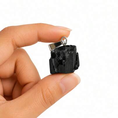 Pingente De Turmalina Negra Bruta Natural P/ Colar Proteção Energia Amuleto Cristal Unissex