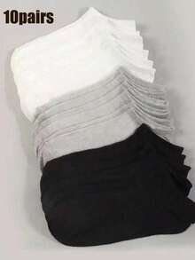 1/10/15 Pares de Meias Coloridas de Verão para Mulheres, Meias Finas de Tornozelo e Meias Baixas Tipo Barco - Multicolorido - Visão 1