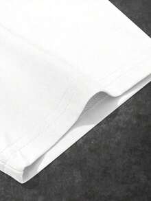 Manfinity Love Manifesto Letter Print Summer Short Sleeve T-Shirt For Men, 100% Pure Cotton, 200 Gram Weight, Outdoor Sweatshirt For Men, Black, Shoulder, Oversized, Loose Fit, Lightweight And Breathable, Beach, Holiday, Relaxed, Leisure, Couple Clothing For Men And Women - 白色 - 查看 4